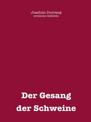 cover image of Gesang der Schweine